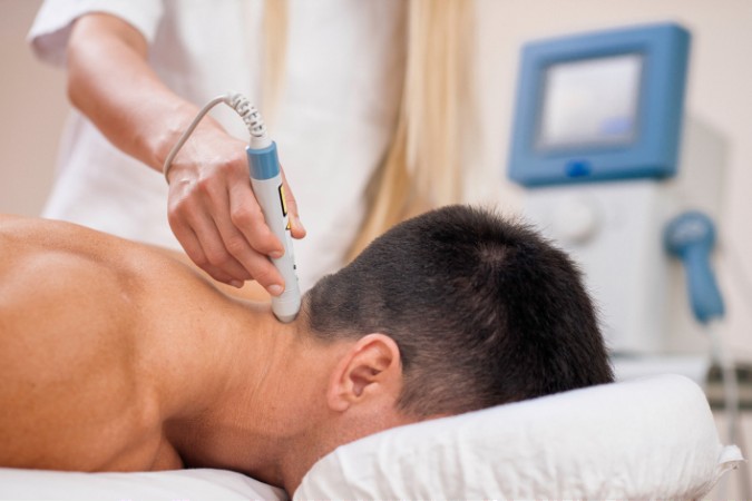 Laser therapy device being applied at CornerPoint Physiotherapy