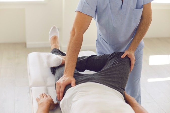 Therapist providing hip and pelvic mobilization at CornerPoint Physiotherapy